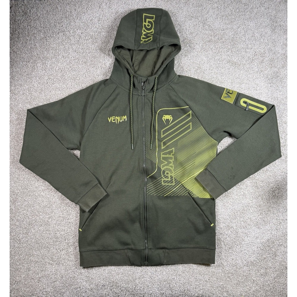 Venum Loma X Large Full Zip Hoodie Mens Green Black Graphic Sweatshirt XXL